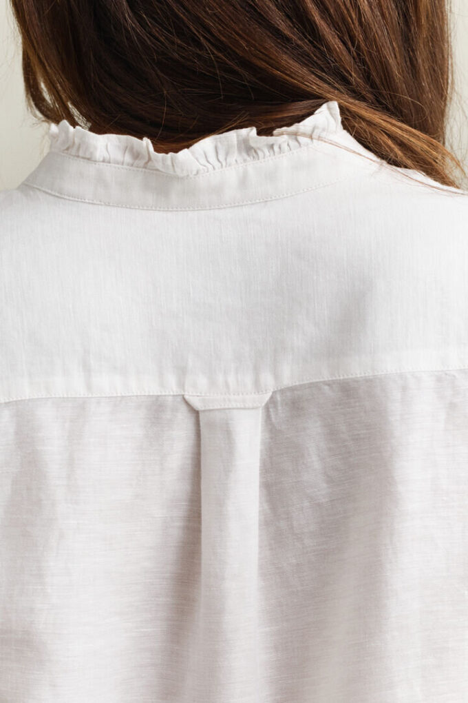 Frilly Linen Blend Blouse