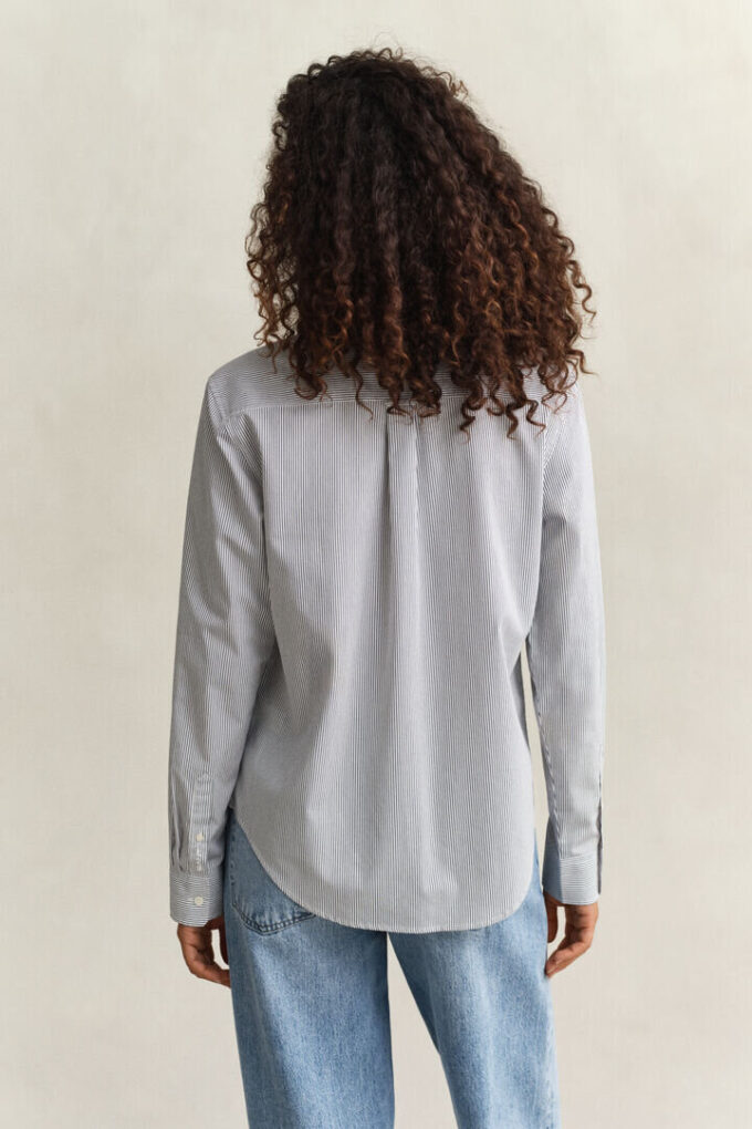 Frilly Striped Cotton Shirt
