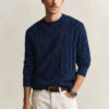 Indigo Cable Knit Sweater