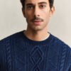 Indigo Cable Knit Sweater