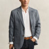 Indigo Herringbone Suit Jacket