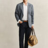Indigo Herringbone Suit Jacket