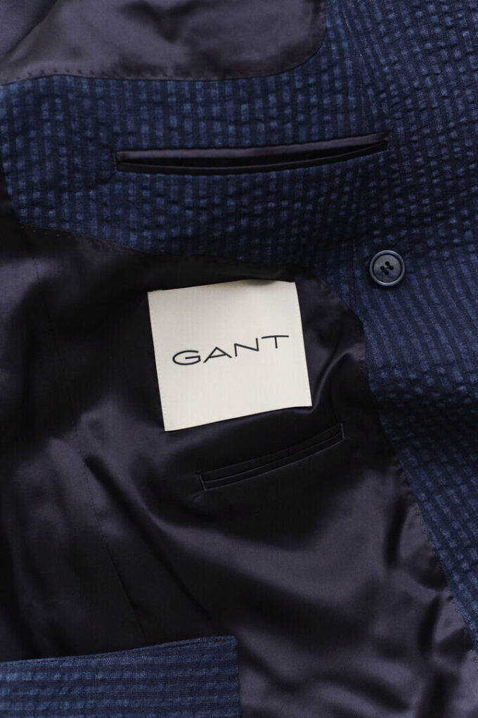 Indigo Seersucker Suit Jacket