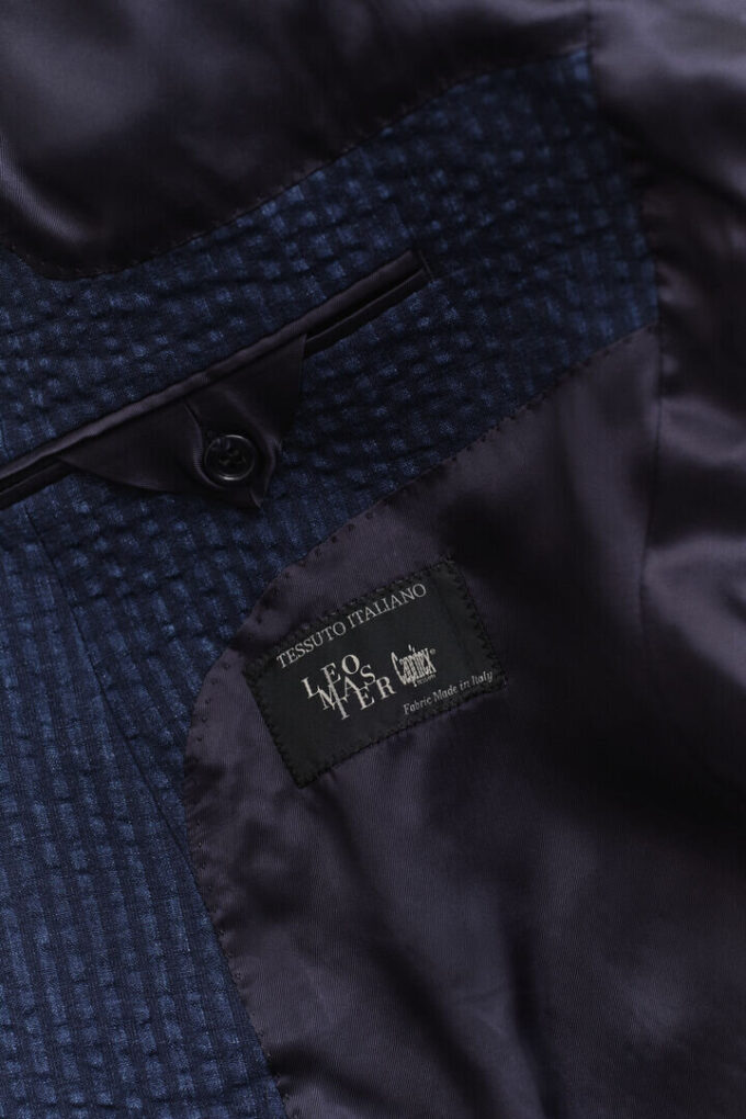Indigo Seersucker Suit Jacket