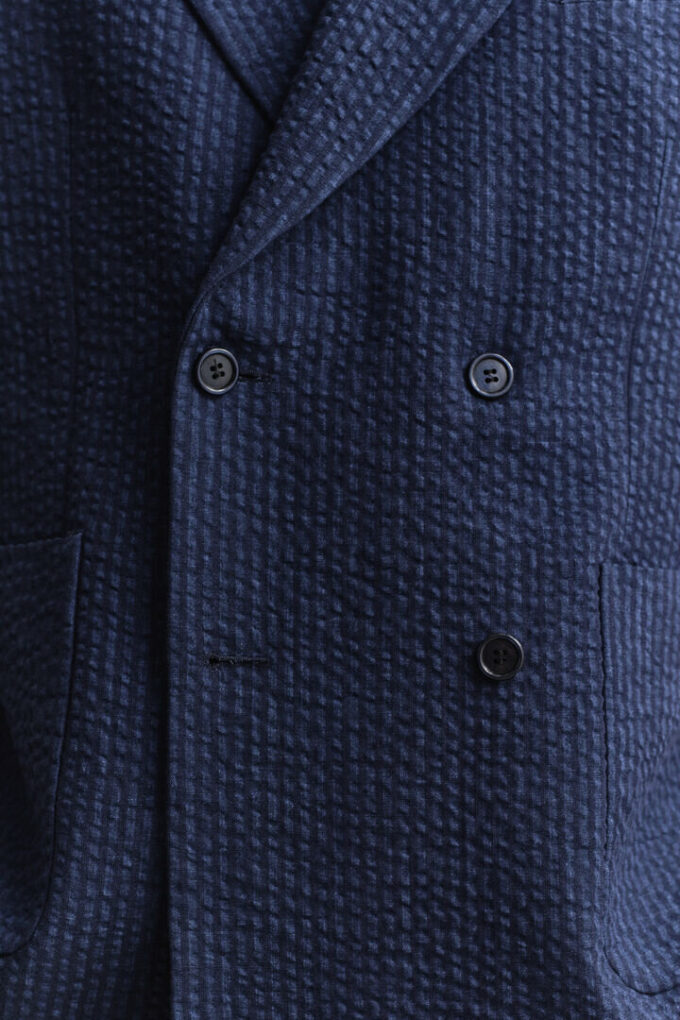 Indigo Seersucker Suit Jacket