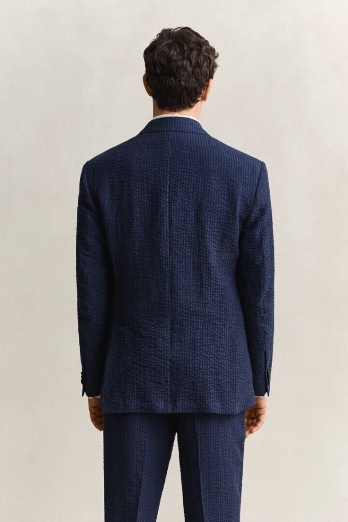 Indigo Seersucker Suit Jacket