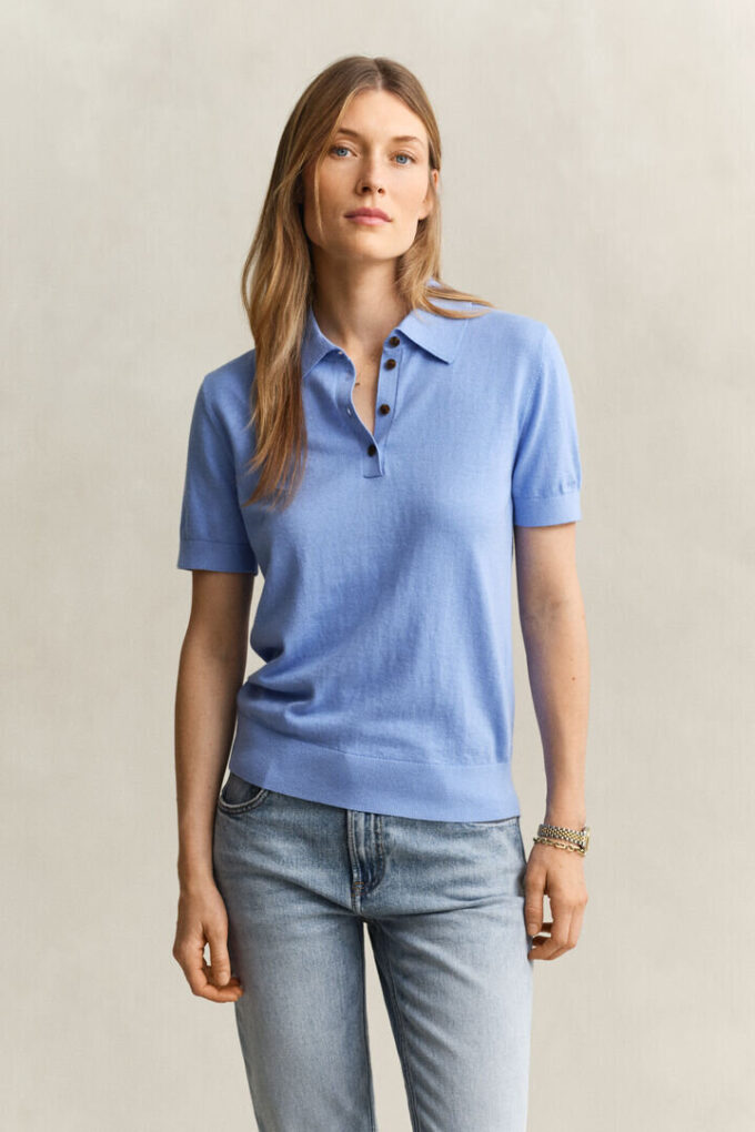 Knitted Short Sleeve Rugger
