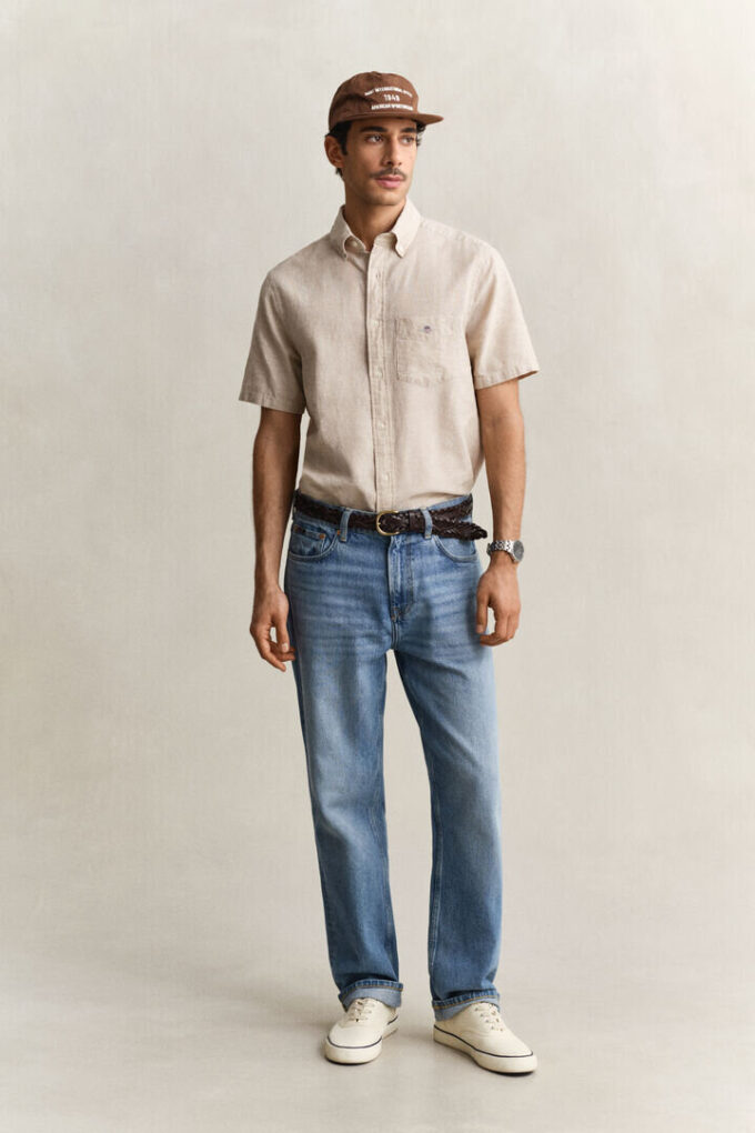 Linen Blend Short Sleeve Shirt