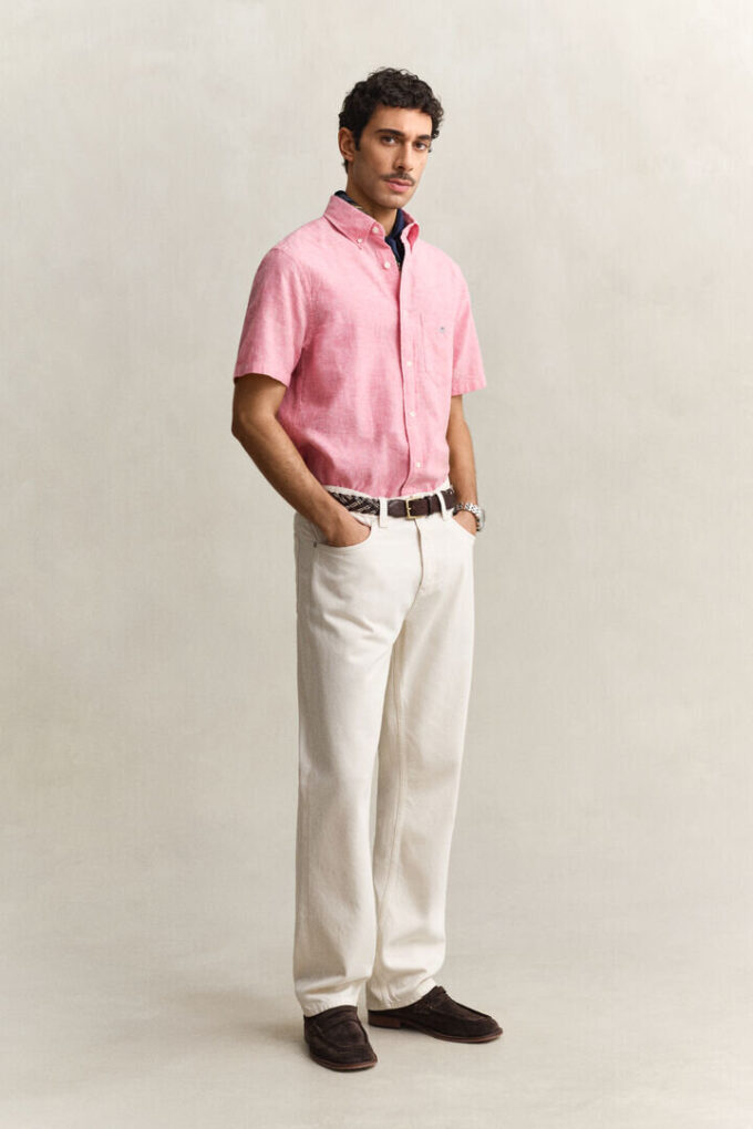 Linen Blend Short Sleeve Shirt