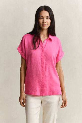 Linen Cap Sleeve Shirt