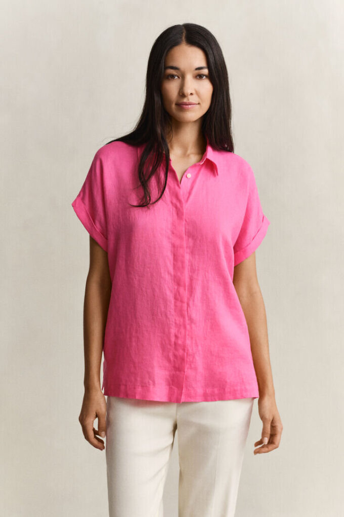 Linen Cap Sleeve Shirt