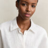 Linen Cap Sleeve Shirt