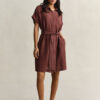 Linen Cap Sleeve Shirt Dress