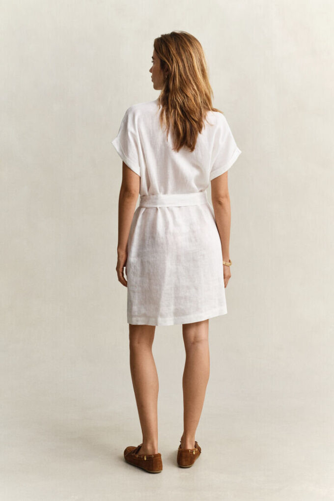 Linen Cap Sleeve Shirt Dress