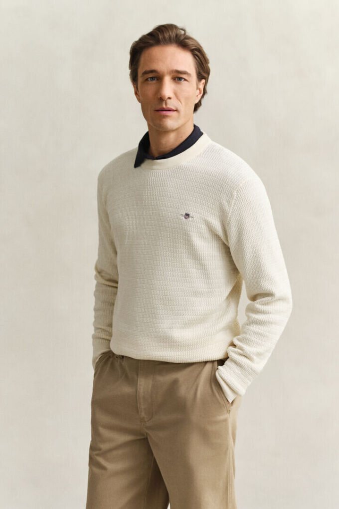 Mini Cable Knit Crew Neck Sweater