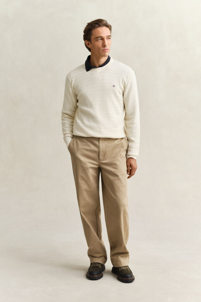 Mini Cable Knit Crew Neck Sweater