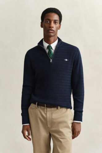 Mini Cable Knit Half-Zip Sweater