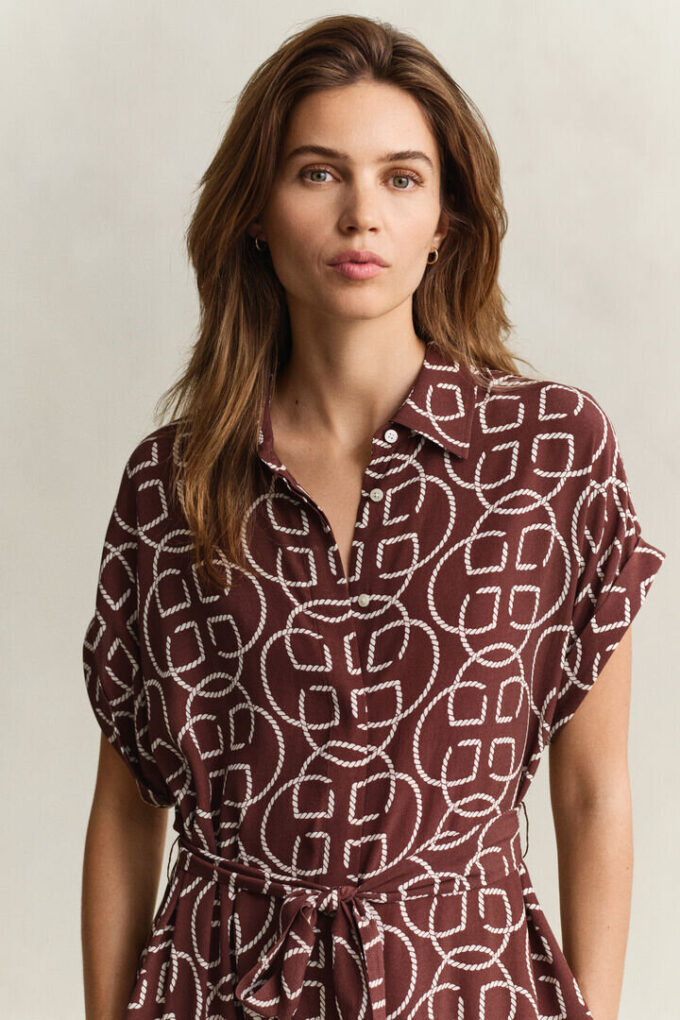 Monogram Cap Sleeve Dress