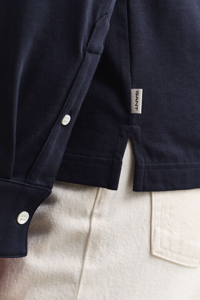 Pima Cotton Long Sleeve Polo Shirt