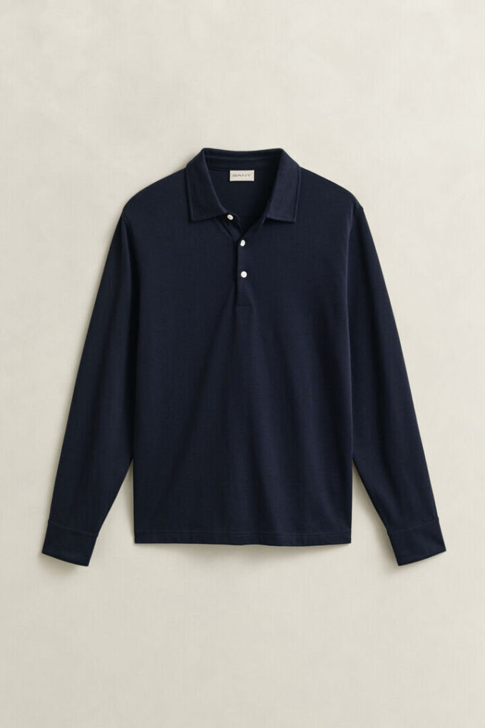 Pima Cotton Long Sleeve Polo Shirt