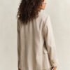 Pinstriped Linen Blend Blazer