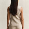 Pinstriped Linen Blend Vest