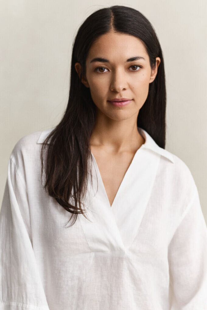 Popover Linen Dress