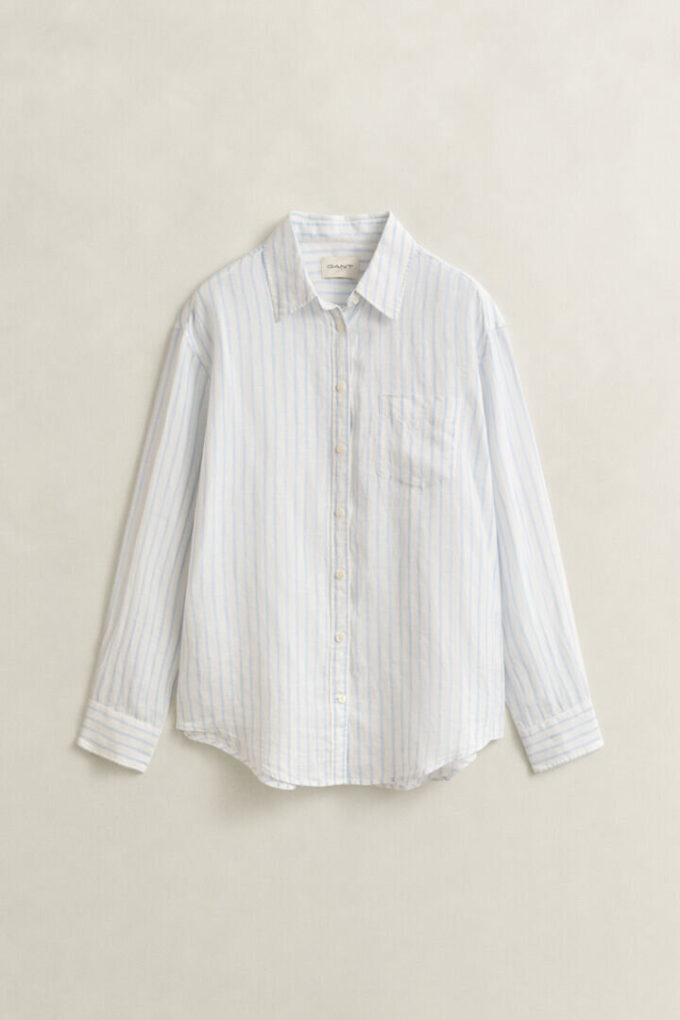 Relaxed Fit Striped Linen Shirt