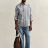 Relaxed Fit Striped Seersucker Shirt
