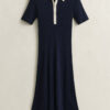 Rib Knit Polo Dress