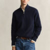 Ribbed Cotton Half-Zip Sweater