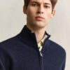 Ribbed Cotton Half-Zip Sweater