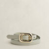 Rounded Buckle Leather Belt
