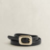 Rounded Buckle Leather Belt