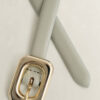 Rounded Buckle Leather Belt
