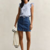 Ruffled Striped Cotton Blouse
