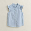 Ruffled Striped Cotton Blouse