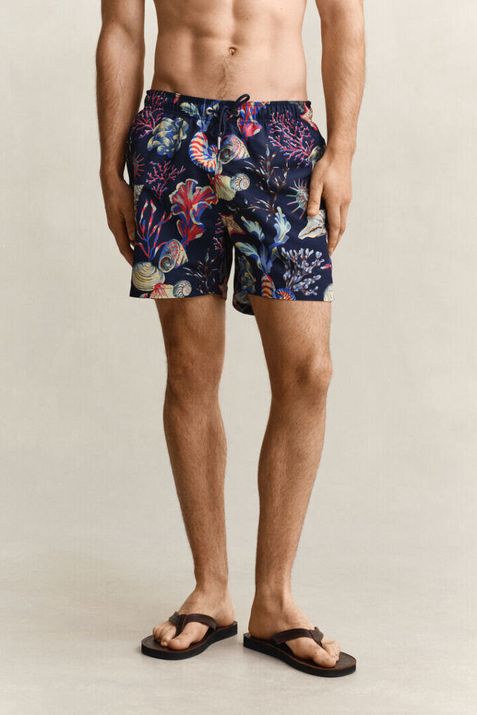 Seaweed Print Swim Shorts