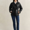 Short Leather Trench Coat