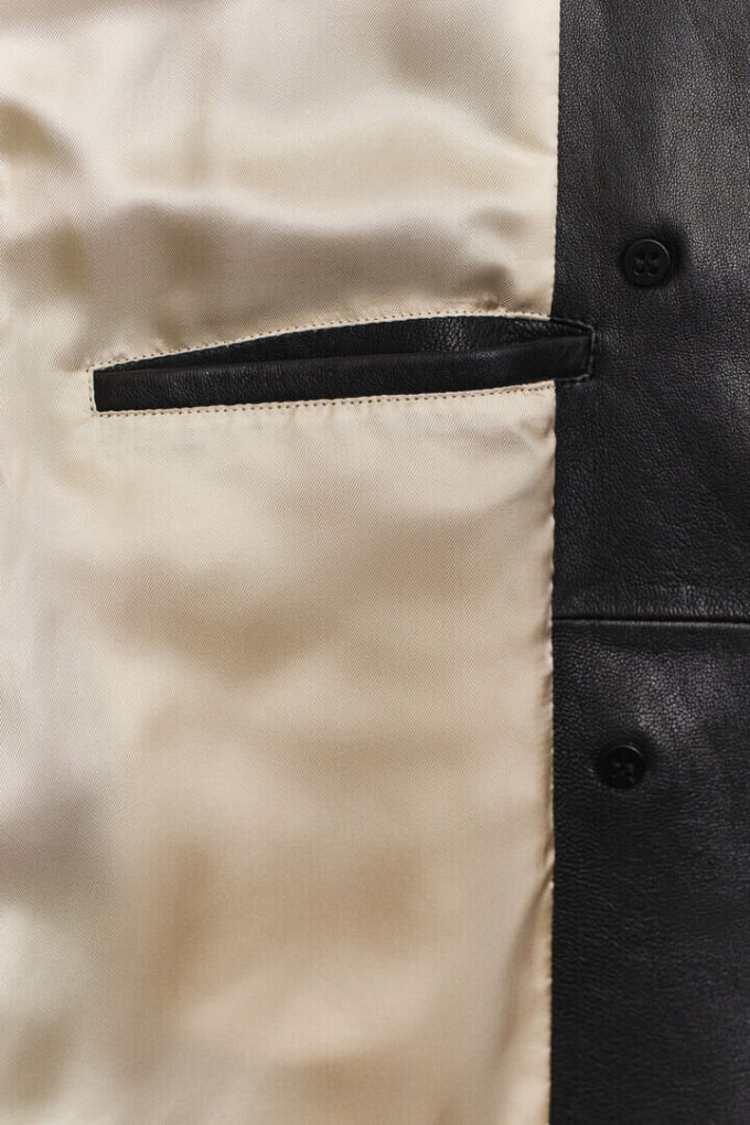 Short Leather Trench Coat