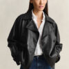 Short Leather Trench Coat