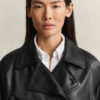 Short Leather Trench Coat