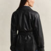 Short Leather Trench Coat