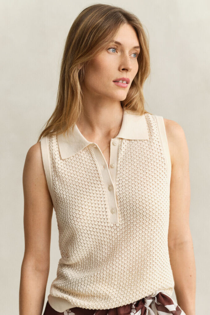 Sleeveless Lace Knit Top