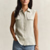 Sleeveless Linen Shirt