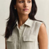 Sleeveless Linen Shirt