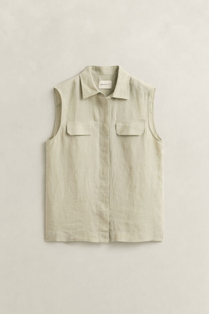 Sleeveless Linen Shirt