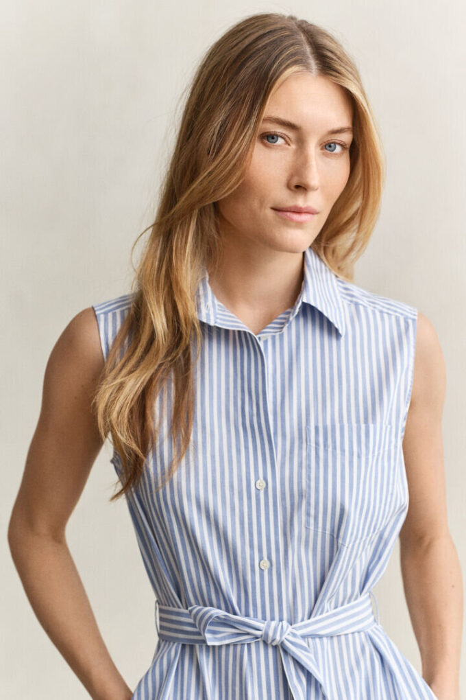 Sleeveless Striped Cotton Dress