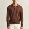 Slub Cotton Blend Polo Sweater