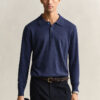 Slub Cotton Blend Polo Sweater
